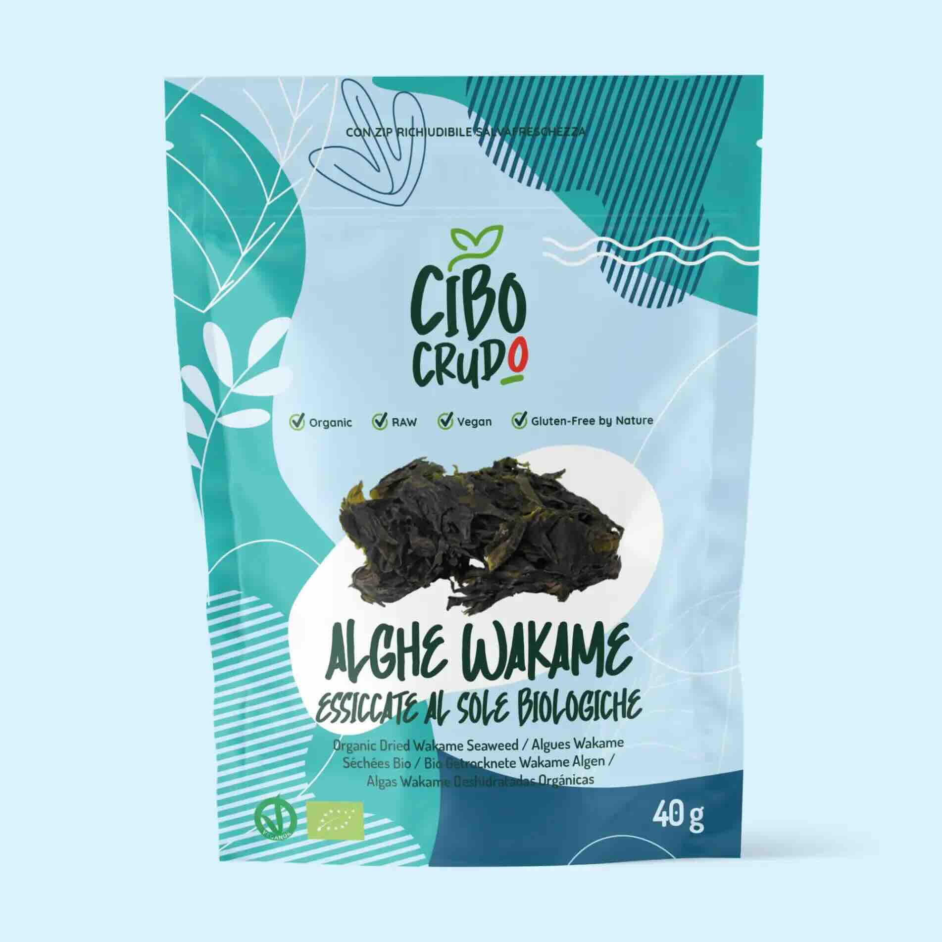 Alghe Wakame Essiccate al Sole Crude Bio - Wakame Sea Vegetable Raw Organic - 40g